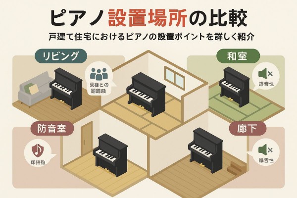 戸建てでピアノをどこに置くか徹底比較！設置場所のメリットや防音・床補強・実例まで解説サムネイル